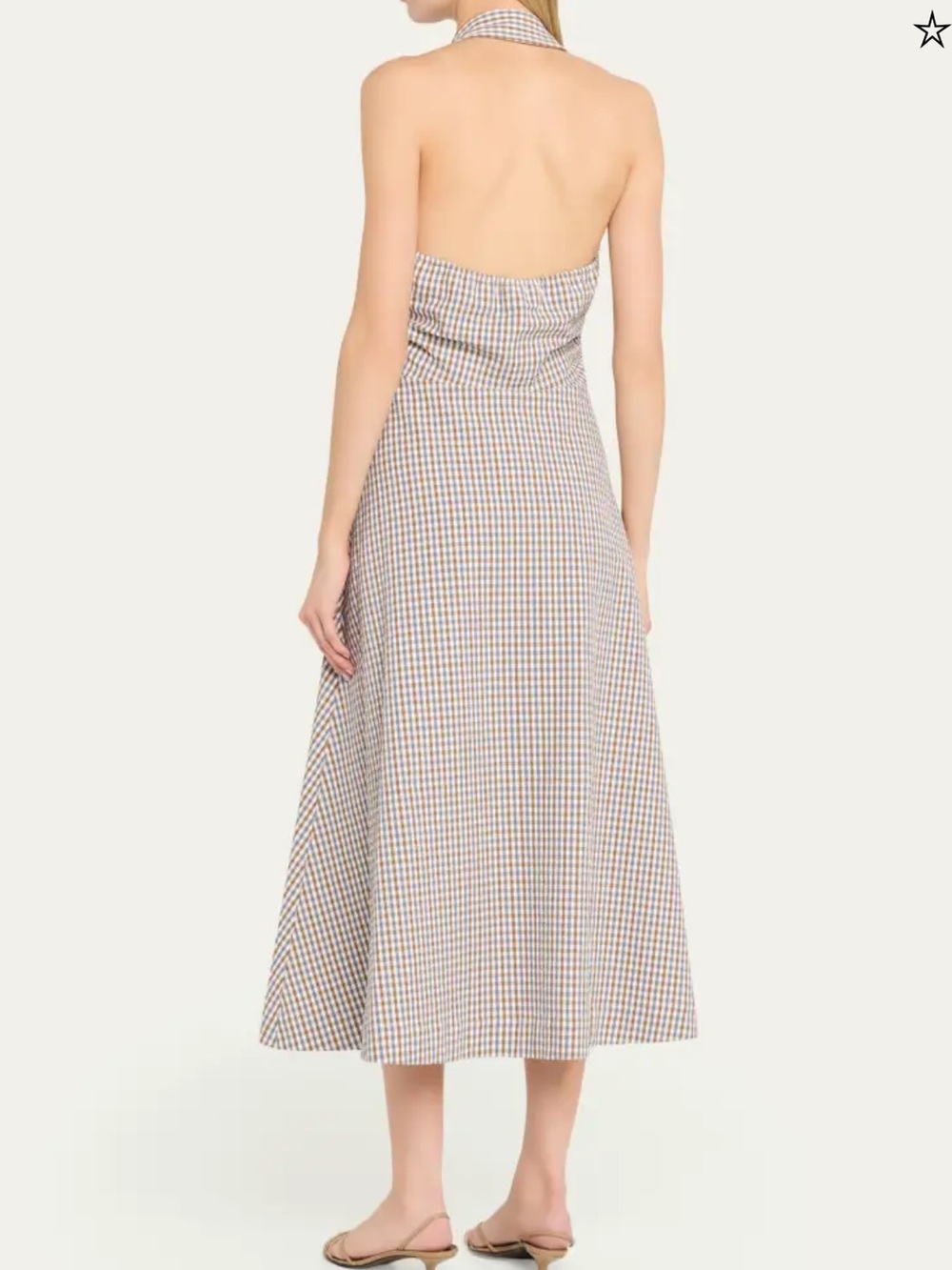 Veronica Beard Acorn Multi Gingham Halter Midi Skirt - Picture 2 of 3